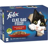 Felix kattenvoer in gelei Elke Dag Feest Countryside Selectie adult 85 g 12 stuks