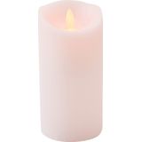 1x Roze LED Kaars / Stompkaars 15 cm - Luxe Kaarsen Op Batterijen met Bewegende Vlam