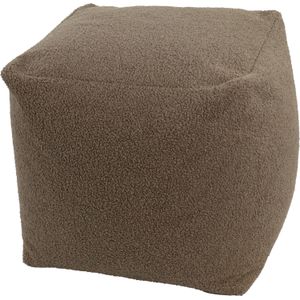 Intratuin poef Teddy taupe 45 x 45 x 45 cm