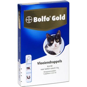 Bolfo vlooiendruppels Gold kat 80 4 pipetten