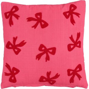 Mica Decorations sierkussen Bow roze 45 x 45 cm