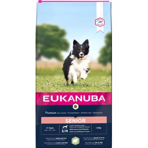 Eukanuba hondenvoer senior klein/middel lam en rijst 12 kg