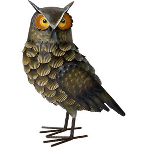Intratuin tuinbeeld Aves uil bruin 30 x 18 x 42 cm