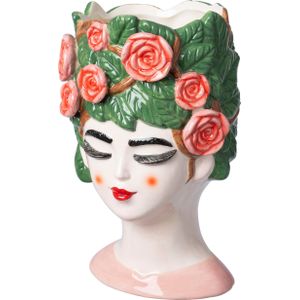 Intratuin - Vrouw - Bloempot - Roze - 13 x 13 x 21 cm