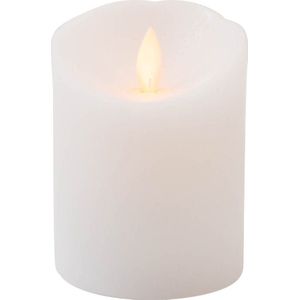 1x Witte LED Kaars / Stompkaars 10 cm - Luxe Kaarsen Op Batterijen met Bewegende Vlam