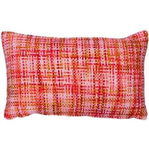 Linen & More sierkussen Yara rood / oranje 30 x 50 cm