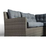 Tierra Outdoor - Wilson - Loungeset - Grijs - Wicker - 5-delig