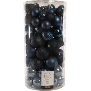 Decoris kerstballen PLC XXL blauw D 8 cm 100 stuks