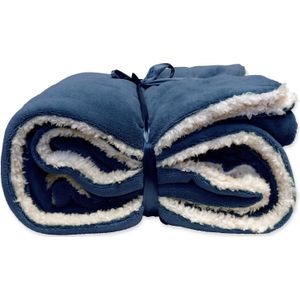 Unique Living - Lars Coral Fleece/Suede Plaid 150x200cm Dark Blue