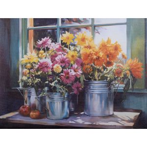 Intratuin canvas bloemen 40 x 30 cm