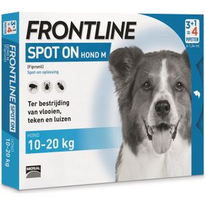 Frontline Spot On hond M 10-20 kg 4 stuks