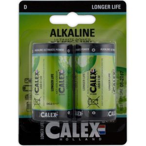 Calex alkaline LR20/D batterij 1,5V 2 stuks