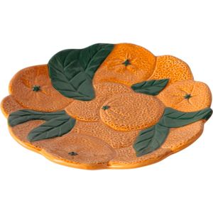 Boltze schaal Sinaasappel oranje / groen D 25 H 2,5 cm