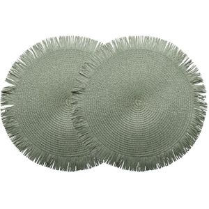 Gusta placemats groen D 38 H 0,2 cm 2 stuks