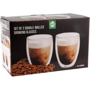 Massamarkt Dubbelwandig Drinkglas Set 2 stuks 320ML