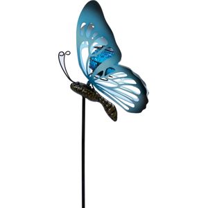 Intratuin solar tuinsteker vlinder blauw 38 x 20 x 78 cm