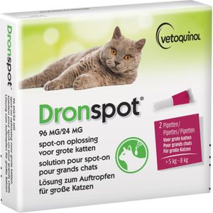 Dronspot ontwormingsmiddel kat groot 2 stuks