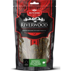 Riverwood natuurlijke snack Butcher vleesstrip lam 150 gram