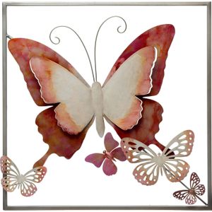 Intratuin tuinwanddecoratie vlinder Sam oranje 50 x 50 x 6 cm