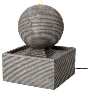 Intratuin waterornament bal in bak met LED grijs 40 x 40 x 52 cm