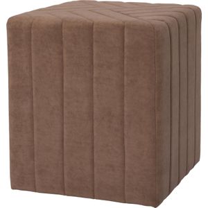 Intratuin poef Whitney taupe 40 x 40 x 43 cm