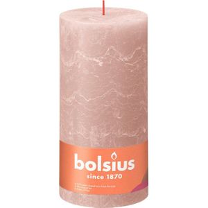 Bolsius poeder roze rustiek stompkaars 200/100 (125 uur) Misty Pink
