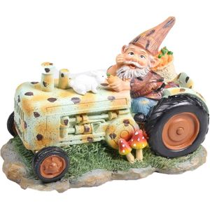 SID tuinbeeld kabouter op tractor Edward multi 23 x 13 x 14 cm