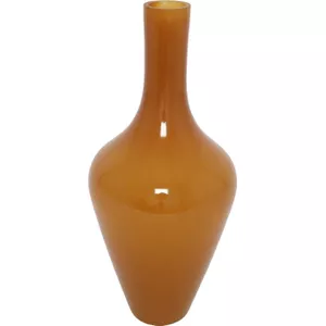 Grote amberkleurige glazen vaas voor bloemen, geribbelde hoge gouden vloervaas 32 cm decoratieve vazen voor thuis, tafelmiddelpunten, bloemendecoratie en boerderij (bruin 32 cm