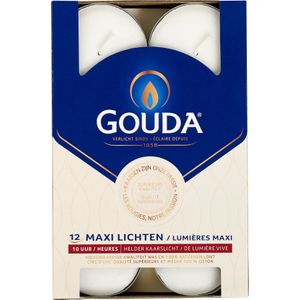 Gouda Waxinelichtjes Wit - 12 stuks