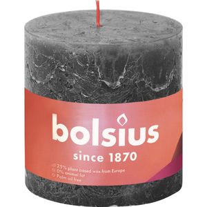 Bolsius stompkaars Rustiek Shine grijs 62 uur D 10 H 10 cm