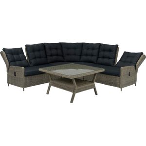 Intratuin - Samba - Loungeset - Grijs - Wicker - 5 Persoons