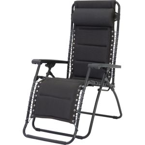 Intratuin - Sanya - Relaxstoel - Zwart - Staal - Textileen
