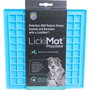 LickiMat hondenmat Playdate blauw 20 x 20 x 0,8 cm