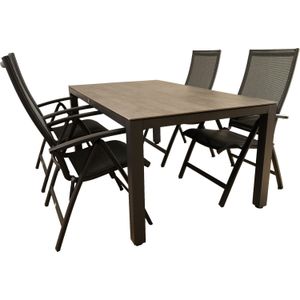 Tierra Outdoor 4 persoons diningset Briga grijs met Ernesto antraciet | 302 x 224 cm