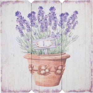 Intratuin buitenschilderij lavendel 40 x 40 cm paars / wit