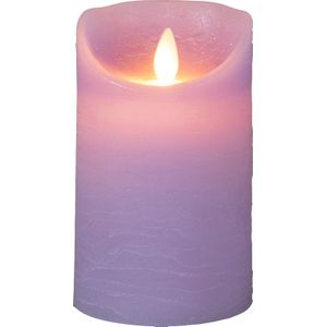 1x Lila paarse LED kaarsen / stompkaarsen 12,5 cm - Luxe kaarsen op batterijen met bewegende vlam