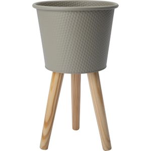 Bloempot op poten buiten Semi beige Ø 25 H 42,5 cm | Intratuin