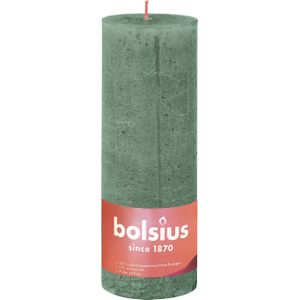 Bolsius stompkaars Rustiek Shine donker groen 85 uur D 6,8 H 19 cm