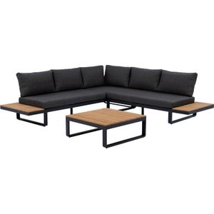 4 persoons loungeset Bodhi antraciet | 171 x 80 cm | Intratuin