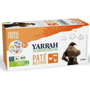 Yarrah biologisch hondenvoer paté mix multipack 150 g 6 stuks
