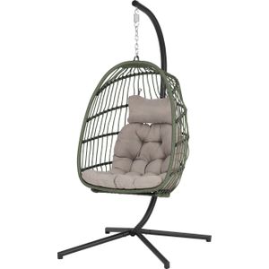 Intratuin - Pax - Hangstoel - Groen - Stalen Frame - Wicker