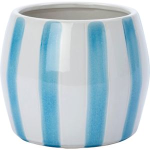 Bloempot binnen op voet Adora wit / blauw Ø 12 H 10 cm | Intratuin