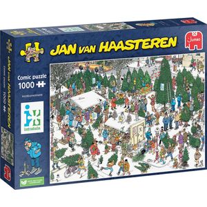 Jumbo puzzel Jan van Haasteren Intratuin Kerstbomenmarkt 68 x 49 cm 1000 stukjes