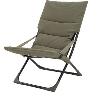 Intratuin - Franc - Relaxstoel - Groen - Stalen Frame - Polyester Kussen