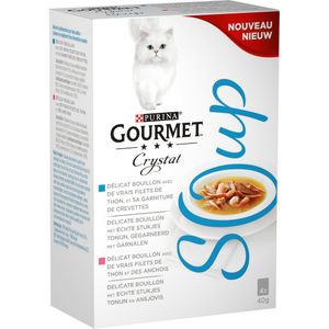 Gourmet kattensnack Crystal Soup vis 40 g 4 stuks
