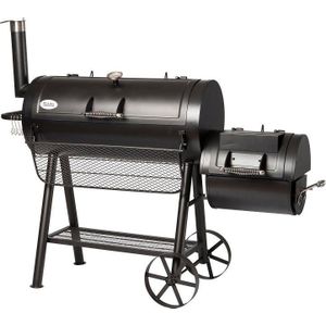 Intratuin houtskool barbecue met rookoven Texas grill Houston 155 x 78 x 132 cm + Intratuin barbecue hoes