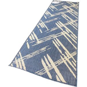 Human Comfort buitenkleed Chatan tweezijdig blauw / wit 160 x 230 cm