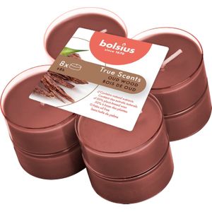 Bolsius geurkaars True Scents Oud Wood bruin 8 uur 8 stuks