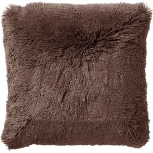 Dutch Decor sierkussen Fluffy bruin 45 x 45 x 10 cm