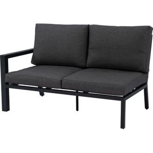 2 persoons loungebank links Milo zwart | 83 x 139 cm | Intratuin